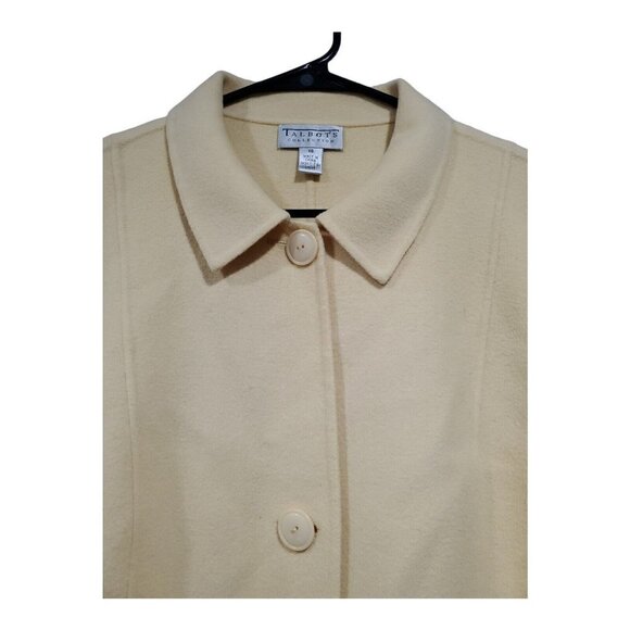 Talbots Women's Yellow Button-Down Wool Angora Rabbit Hair Cashmere Blaz… - Picture 4 of 12